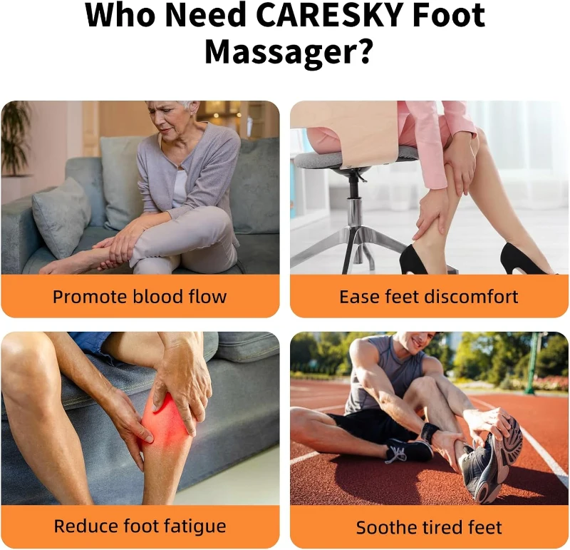 CARESKY Foot Massager with Heat — FSA & HSA Eligible Shiatsu Foot and Calf Massager for Plantar Fasciitis, Neuropathy, Circulation & Pain Relief, Deep Kneading Gift for Men & Women