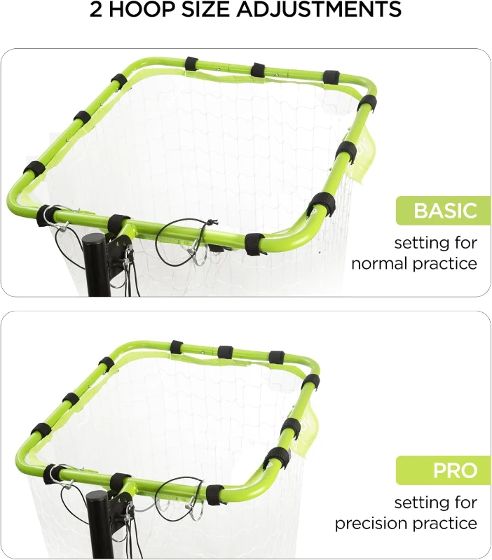 Volleyball Setter Training System — Adjustable Setter Net with Multiple Angles & Heights, Wheels and Ball Collection Bag