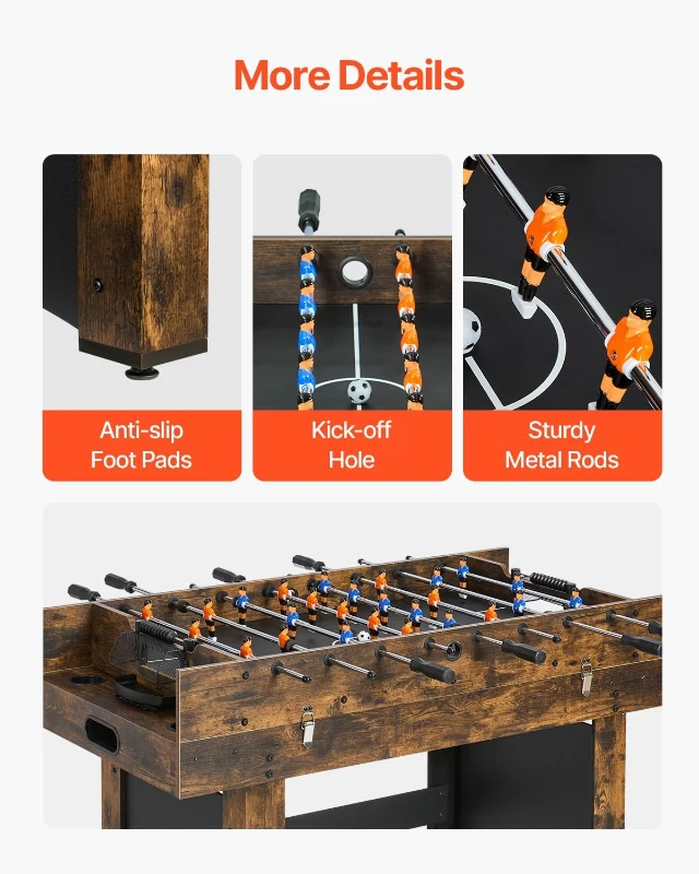 VEVOR 3-in-1 / 4-in-1 Combo Game Table (48""/54"") – Air Hockey, Ping Pong & Foosball Set with Pucks, Pushers & Manual Scorer for Home or Office