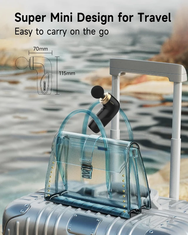 A1 Super Mini Percussion Massage Gun – Compact Travel Handheld Deep Tissue Massager for Home, Gym & Office (Black)