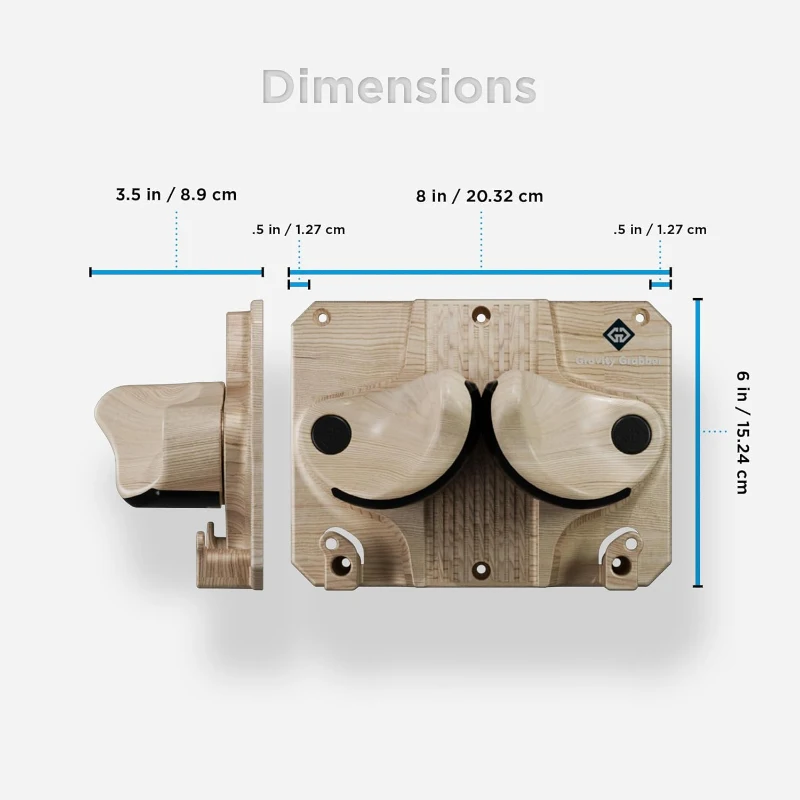 Gravity Grabber Indoor Ski & Snowboard Wall Rack - Secure Gravity-Lock Storage with Anti-Slip Pads, Integrated Pole Hanger, Interlocking Design (2-Pack)