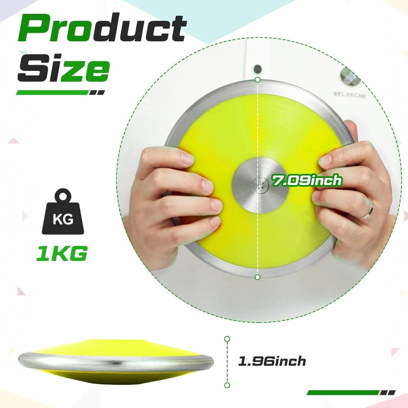 Wettarn 4-Pack 1 kg Discus - 18 cm Nylon Training Discus for Men & Women, Track & Field Practice Gear