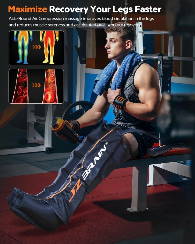 Sequential Air Compression Recovery System — Professional Full-Leg Compression Boots for Circulation, Pain Relief and Muscle Recovery (Athletes & Active Users)