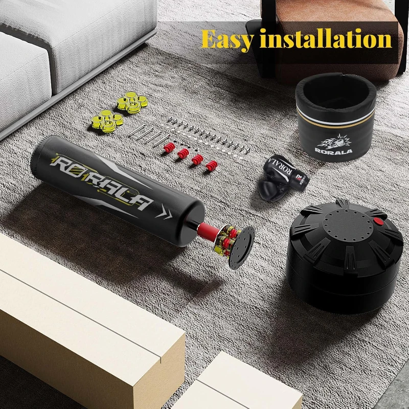 RORALA 70"" Freestanding Punching Bag with 12oz Pro Gloves – Heavy Standing Kick Bag for Adults & Teens, 203 lb Base Capacity