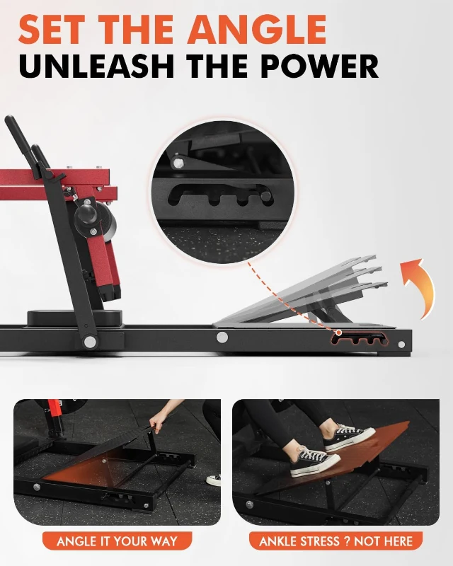 GMWD Plate-Loaded Hip Thrust Machine — 800 lb Capacity Glute Bridge with Weight Holders & Adjustable 3-Position Footboard