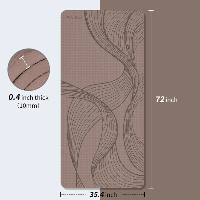 Extra-Wide Large Yoga Mat 72 in x 36 in x 10 mm — Thick, Comfortable, Non-Slip Exercise Mat for Home, Gym & Studio