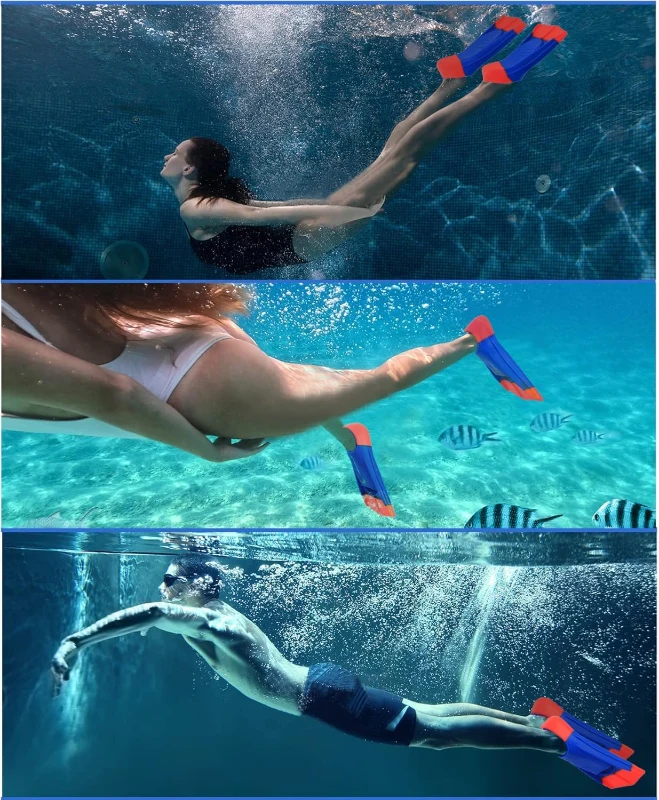 Prsca Kids Short Swim Fins — Youth Training Flippers for Lap Swimming, Beginners, Girls & Boys