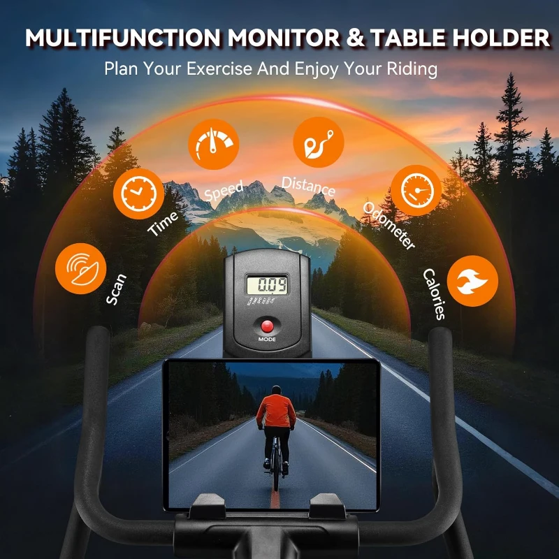 Wenoker Stationary Exercise Bike for Home — App-Compatible Indoor Bike with Silent Belt Drive, Heavy Flywheel, Multi-Grip Handlebars & Upgraded Digital Display