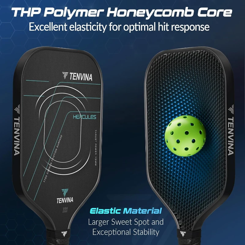 TENVINA T700SC Multi-Layer Textured Carbon Fiber Pickleball Paddle — USAPA Certified, Enhanced Power & Spin, 4 Shape/Thickness Choices