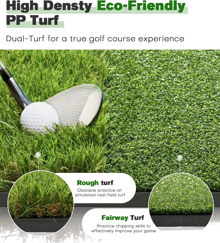 Dual-Turf Golf Practice Mat 5x4 ft – Thickened Hitting Surface with Shock-Absorbing Base for Backyard, Range, Indoor & Outdoor Use – Ideal Gift for Dad