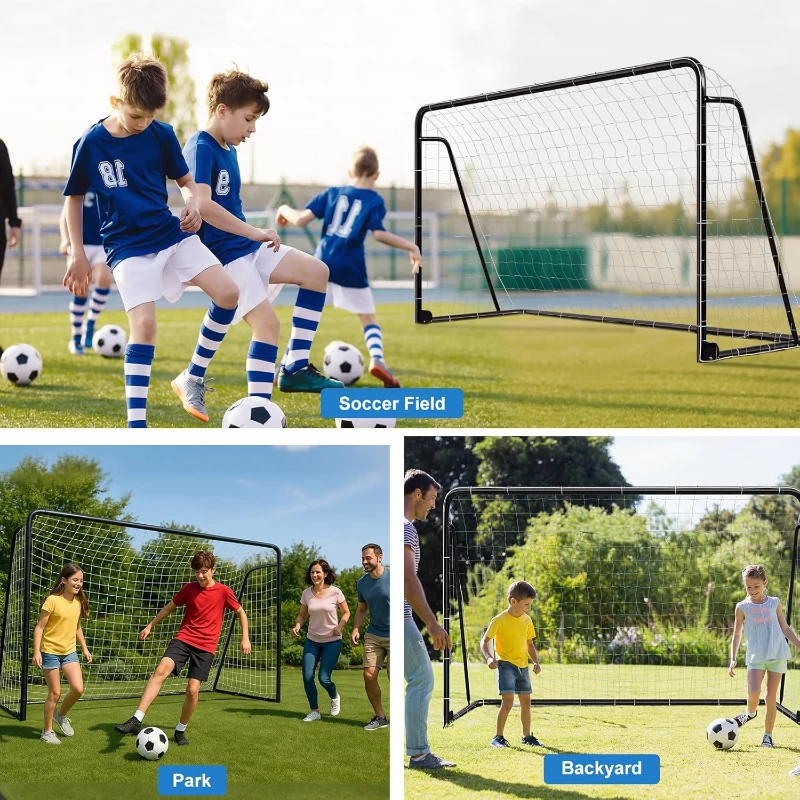 MOPHOTO Soccer Goal — 6x4/8x6/10x6.5/12x6/16x7/18.5x6.5/21x7/24x8 ft Backyard & Full-Size Training Goals for Teens & Adults