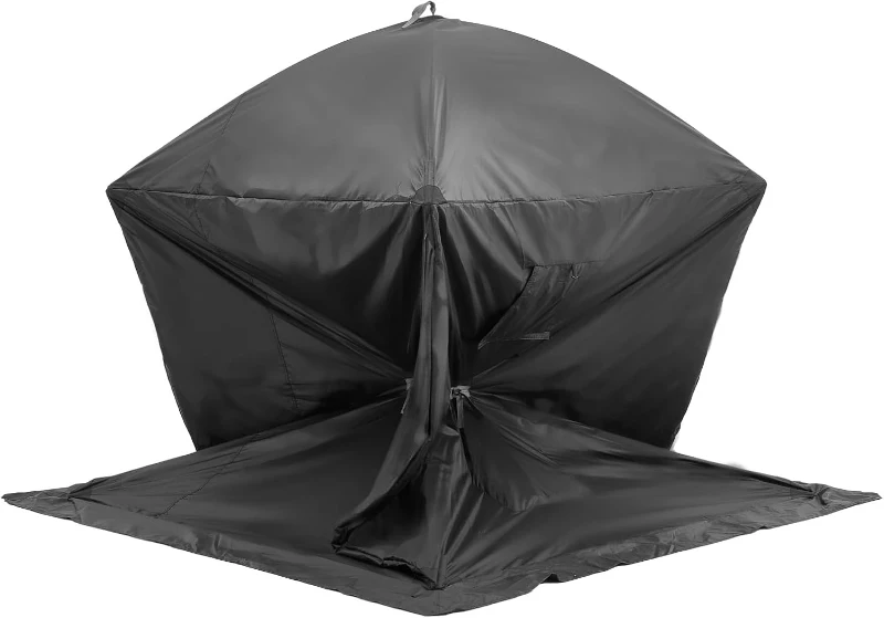 VEVOR Pop-Up Ice Fishing Shelter — Hub-Style Portable Tent, Insulated or Non-Insulated Options, Waterproof 300D Oxford Fabric, Includes Anchors, Ropes & Carry Bag (90 x 90 x 80 in)