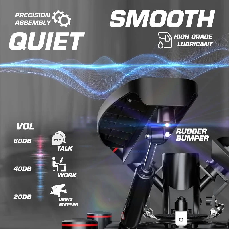 KeppiFitness FITSTEP1000 PRO Home Stair Stepper with Resistance Bands — Commercial-Grade, 400 lb Capacity, V-Shaped Motion, LED Monitor