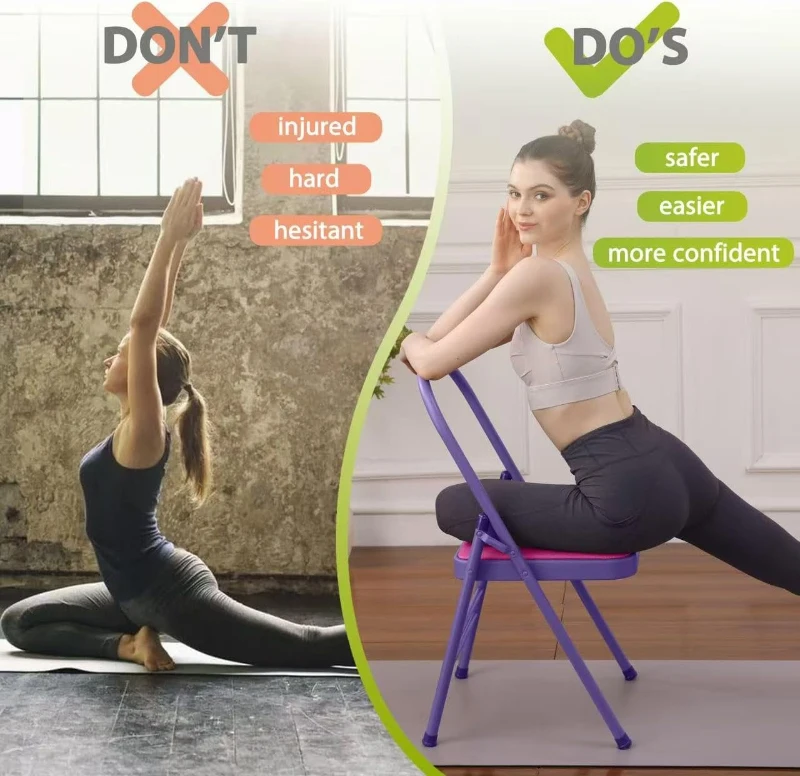 BODY RHYTHM Yoga Support Chair with Lumbar Backrest for Core & Abs, Handstand Balance, Flexibility, Strength Training and Back Pain Relief