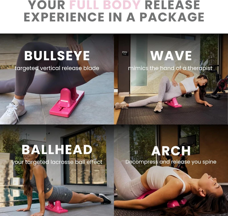 Thrival Relief Pro - Fully Adjustable Psoas, Back & Hip Flexor Release Tool for Deep Tissue and Trigger Point Massage (Pink) - Made in USA