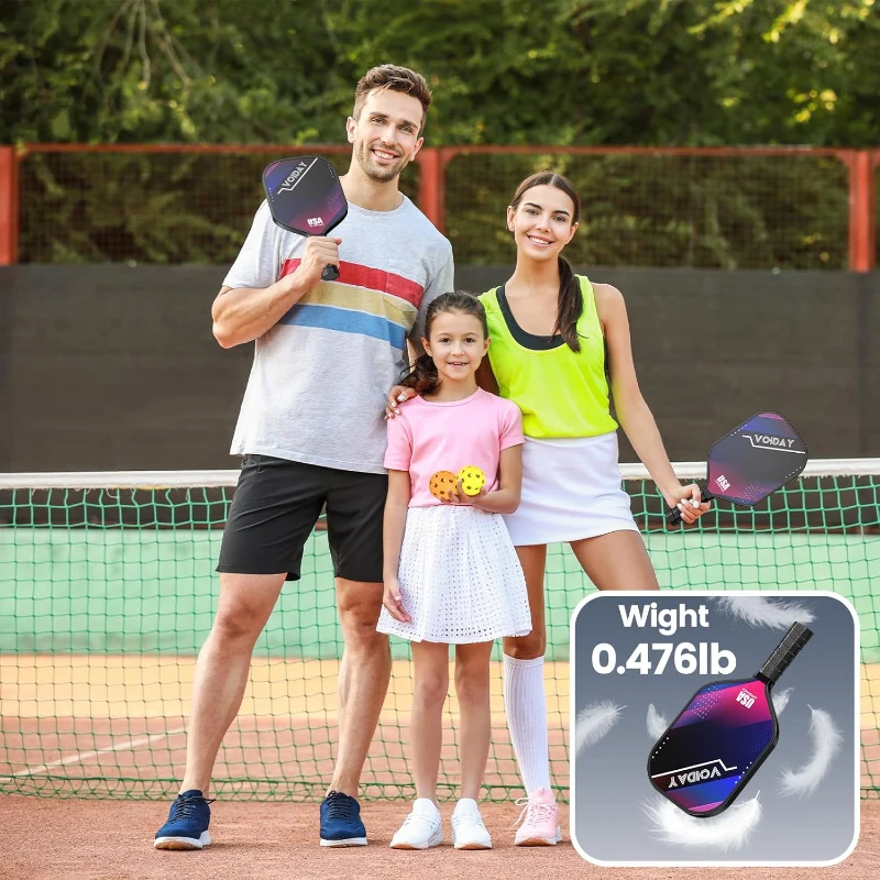 2-Pack Fiberglass Pickleball Paddles with 4 Balls — USAPA Approved, Lightweight Durable Rackets for Beginners to Pros