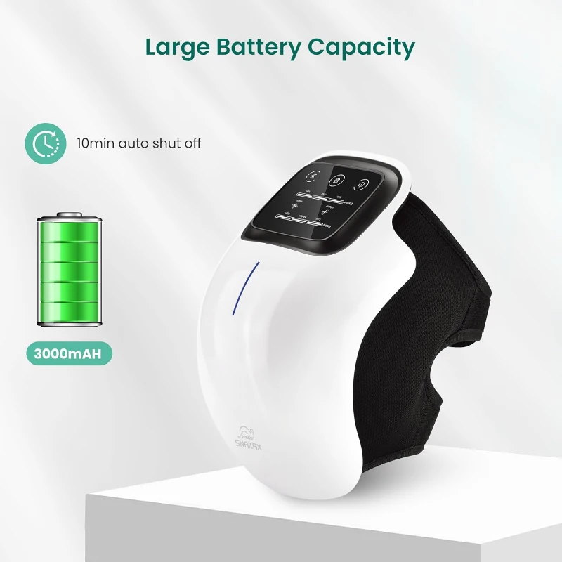 Snailax Cordless Heated Knee Massager Wrap — Portable Knee Brace with 3 Vibration Modes, 3 Heat Levels & LED Touch Screen — Gift