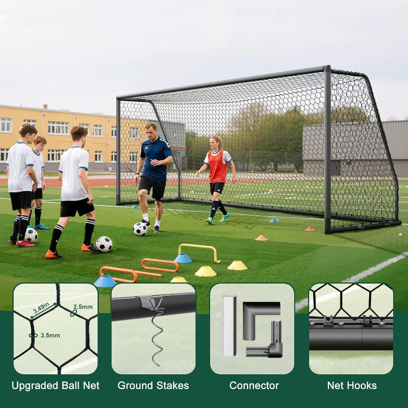 MOPHOTO Soccer Goal - Backyard & Full-Size Training Goals in Multiple Sizes (6x4 to 24x8 ft) for Teens & Adults