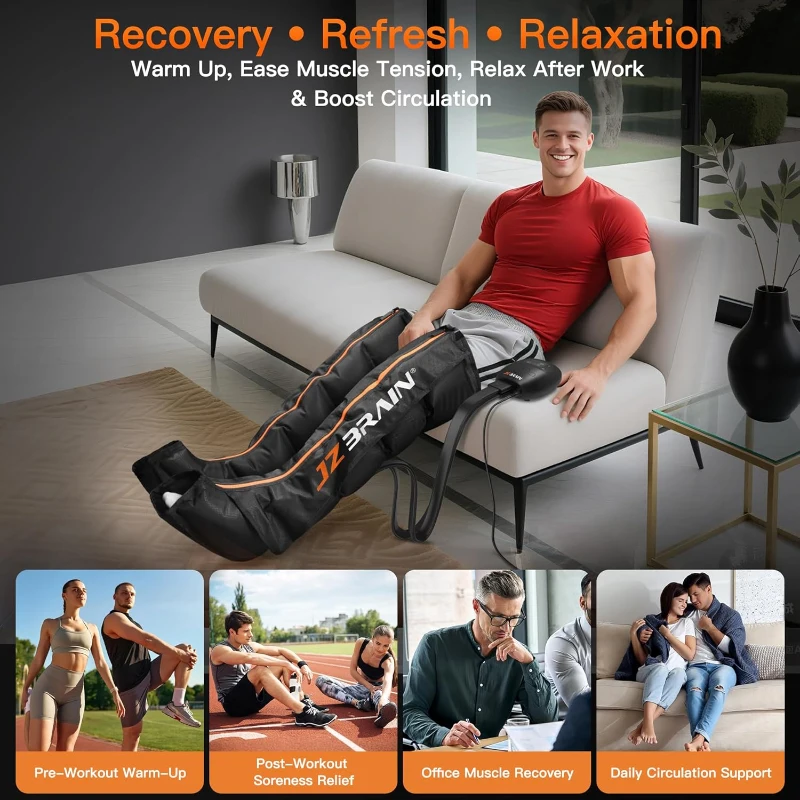 Sequential Air Compression Recovery System (Small) - Professional Full-Leg Compression Boots for Faster Recovery & Improved Circulation, Zip-On Fit