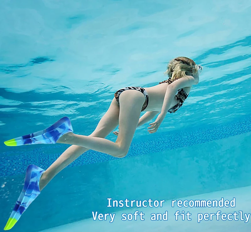 Training Swim Fins for Kids — Short, Comfortable Flippers for Lap Swimming (Fanwill) — Girls, Boys & Beginners