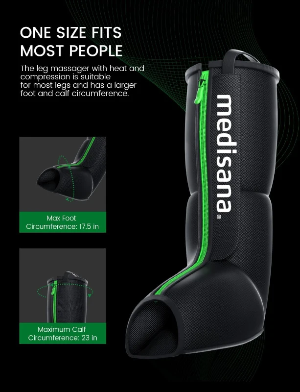 Medisana Leg & Calf Massager with Heat and Air Compression - Adjustable Circulation Therapy for Edema and Pain Relief (White)