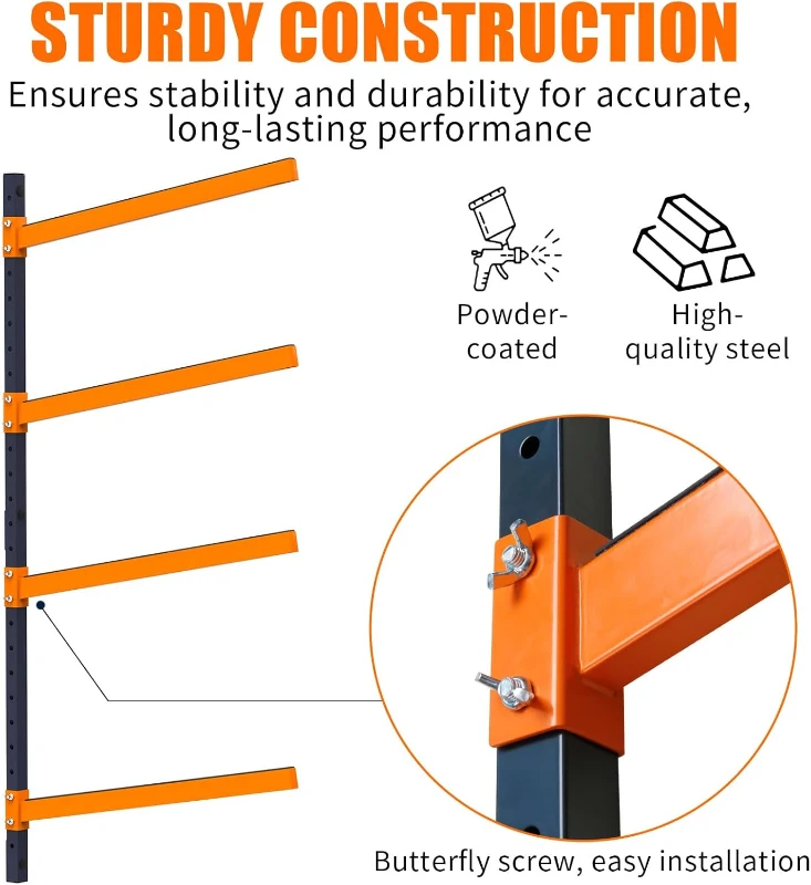 Wall-Mount Kayak Storage Rack - Heavy-Duty Adjustable Steel Spacesaver for Garage, Indoor & Outdoor