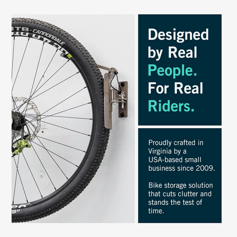 StoreYourBoard 120° Swivel Wall Bike Rack – Vertical Garage Mount with Adjustable Stopper – Space-Saving Hanger for Kids Bikes, BMX, Road Bikes and E-Bikes