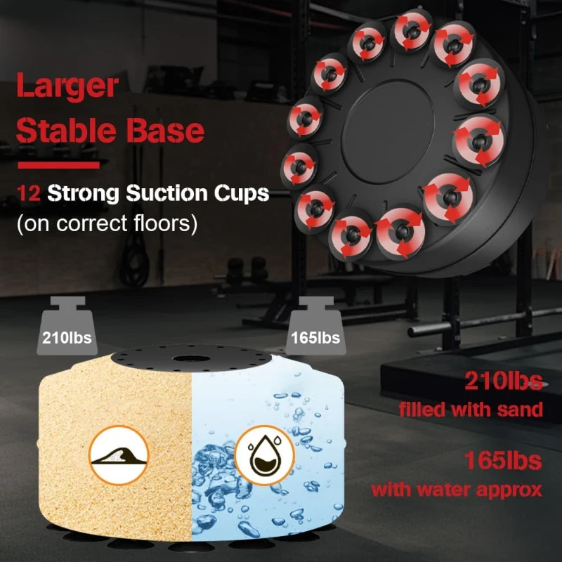 Freestanding Punching Bag with 12oz Pro Gloves — Heavy Bag for Adults & Youth, Standing Kickboxing Bag (Base Fills to 203 lbs)