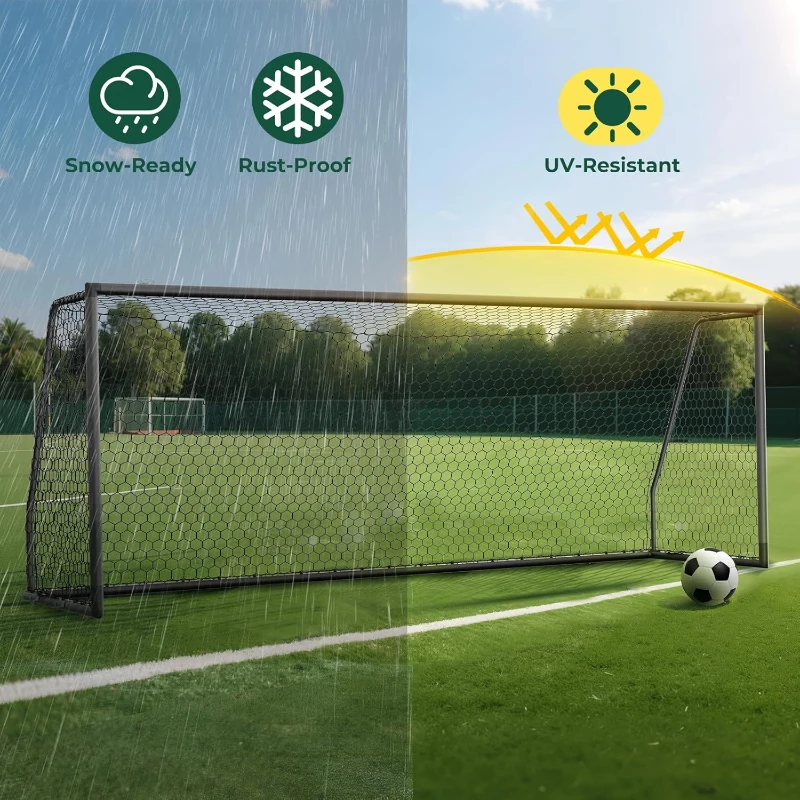 MOPHOTO Soccer Goal - Backyard & Full-Size Training Goals in Multiple Sizes (6x4 to 24x8 ft) for Teens & Adults