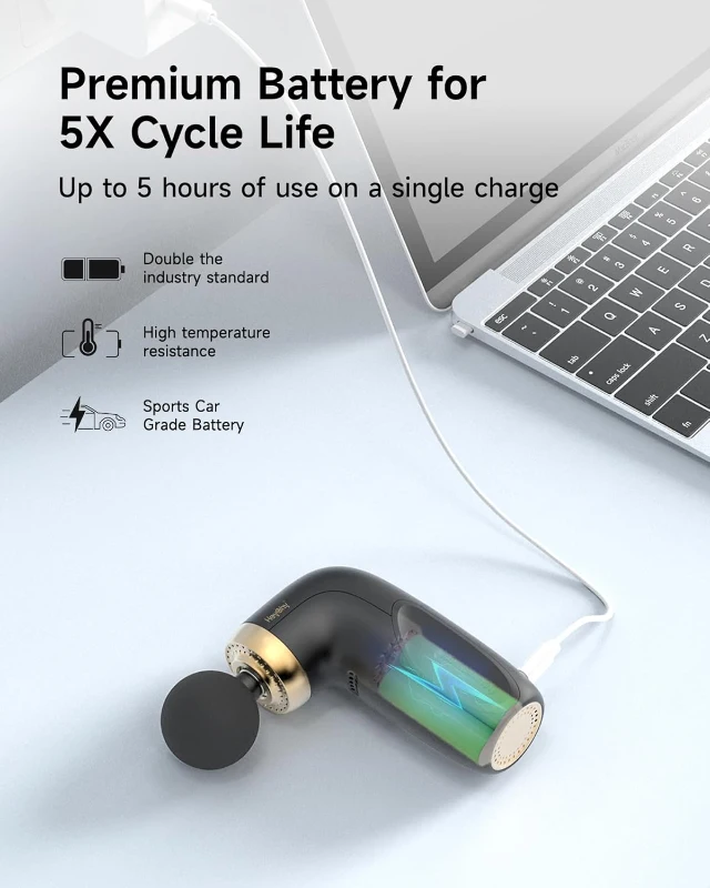 A1 Super Mini Percussion Massage Gun – Compact Travel Handheld Deep Tissue Massager for Home, Gym & Office (Black)