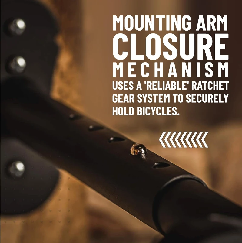 PRO BIKE TOOL Adjustable Horizontal Bike Wall Mounts (Set of 2) — Heavy-Duty Metal Arms, Space-Saving Garage Rack for Nearly Any Bike, Black/Red