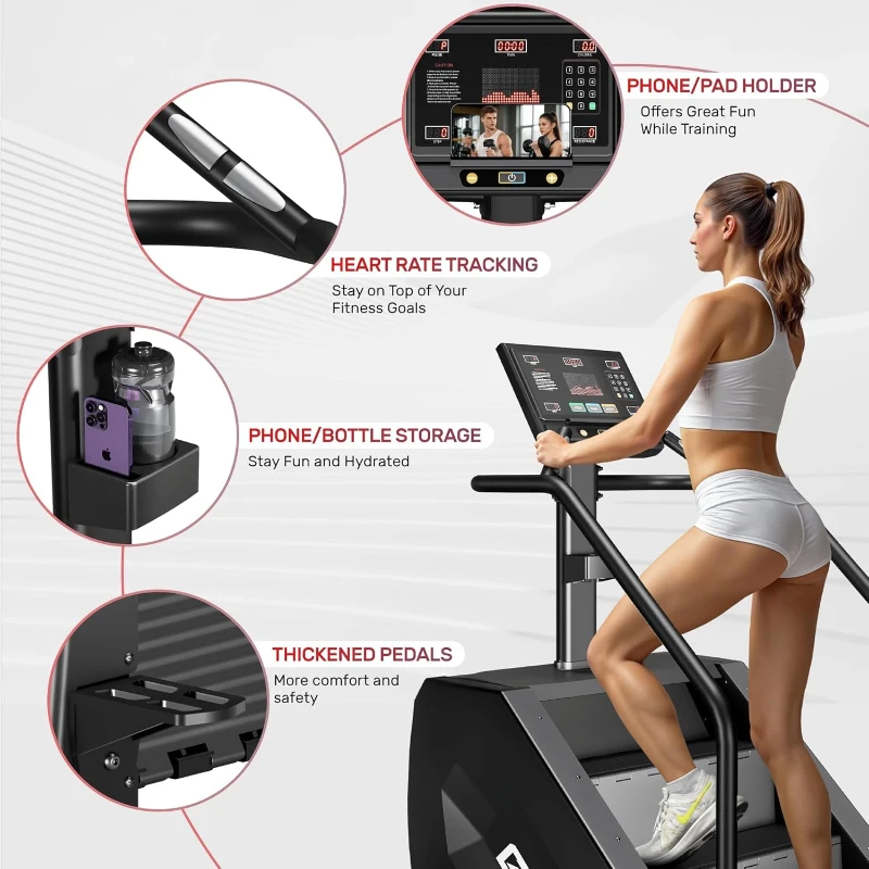 T1 Commercial-Grade Stair Climber Stepper Machine with 15 Resistance Levels, LED Screen and 550 LBS Capacity