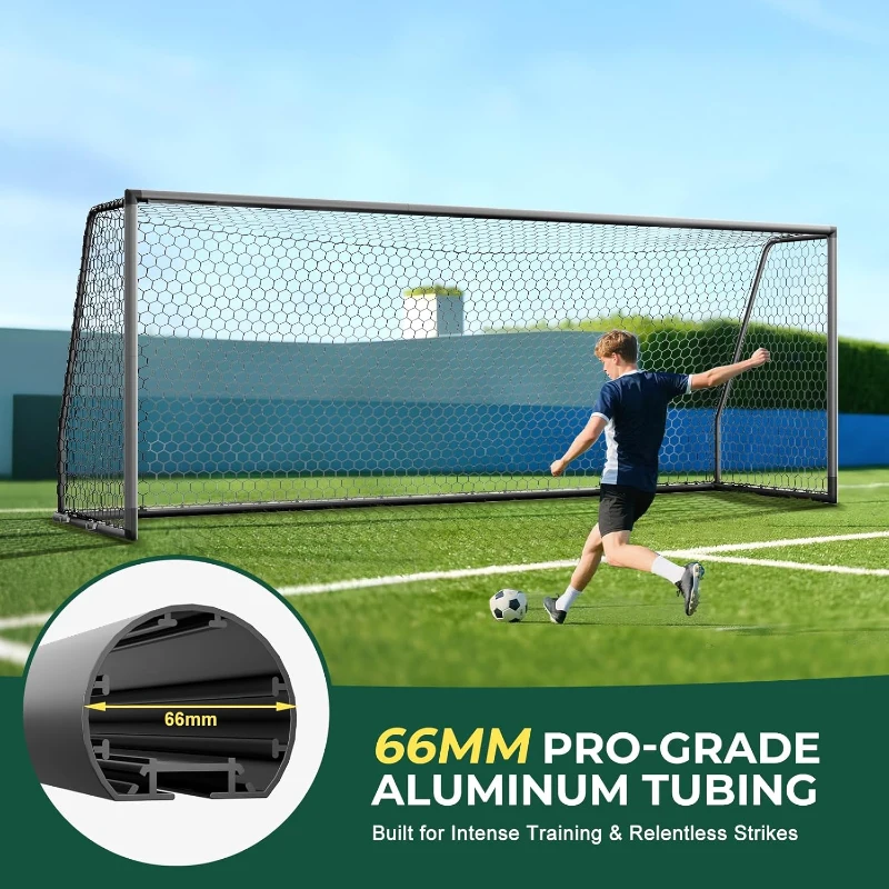 MOPHOTO Soccer Goal - Backyard & Full-Size Training Goals in Multiple Sizes (6x4 to 24x8 ft) for Teens & Adults