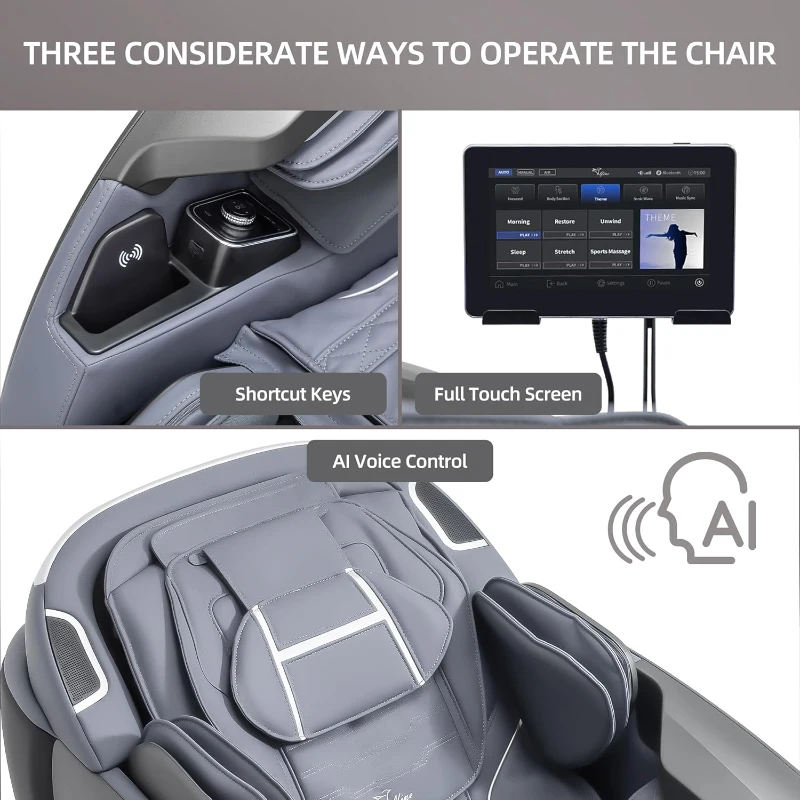 Alfine Theta A696 Massage Chair — 2026 Exclusive 4D+SyncWave Mechanism, Full-Body Zero-Gravity SL-Track Recliner, Yoga Stretch, AI Voice Control, 23 Programs, Auto Calf Extension, Space-Saving (Black)