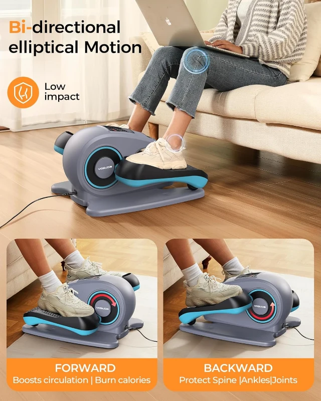 YOSUDA Electric Under-Desk Elliptical Trainer — Seated Pedal Exerciser for Seniors with Remote, Pre-Assembled, Free Non-Slip Foot Straps & 10 Speed Levels