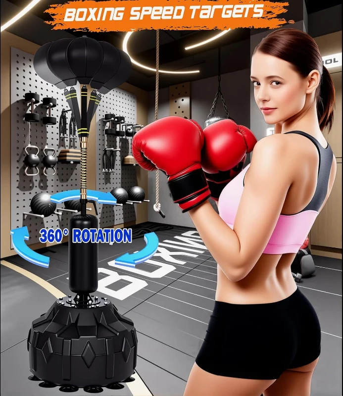 Adjustable Punching Bag with Stand – Boxing Training Bag for Teens & Adults, Boosts Speed, Reflexes & Endurance