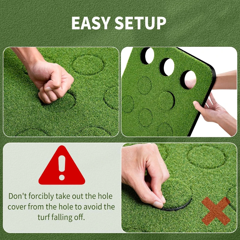 Wekin Indoor Putting Green Mat with 2 Adjustable Putters, 2 Balls & 16 Hole Covers — 10.5 ft Golf Training Mat, Portable Game Set, Great Gift for Men