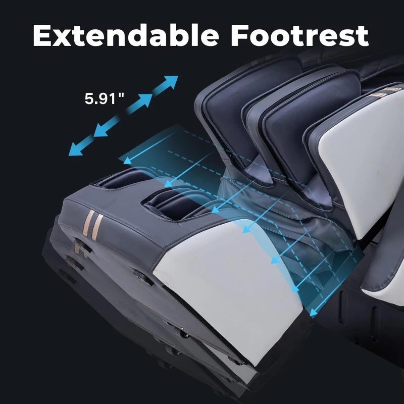 MassaMAX 4D Full-Body Massage Chair with Zero Gravity, Extendable Footrest, SL-Track, 15 Programs, AI Voice Control, Yoga Stretch, Foot Rollers, Lumbar & Calf Heating, Includes Cover (White)