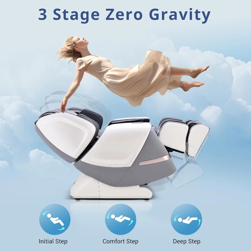 MYNTA 2025 4D Full-Body Massage Chair with Dual 4D+2D Mechanisms, Extended SL-Track, Zero Gravity Recliner, Waist & Shawl Heating, Foot & Calf Massager and Hi‑Fi Bluetooth Music Sync