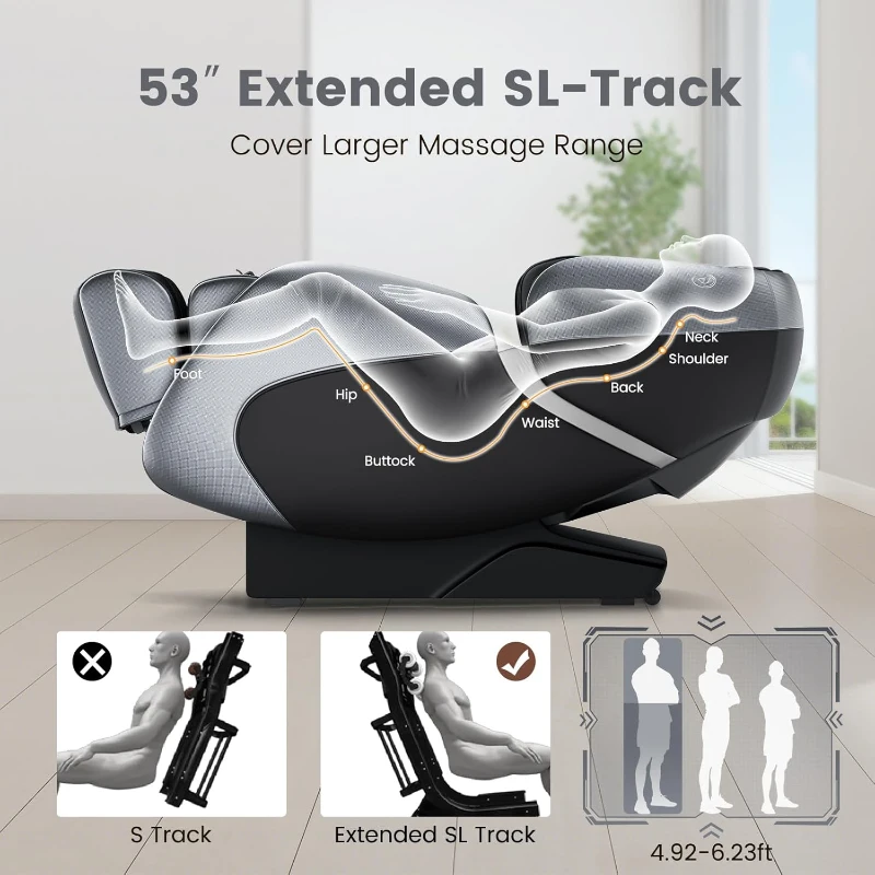 Relaxe SL-Track Shiatsu Massage Chair with Zero Gravity Positioning and Heating
