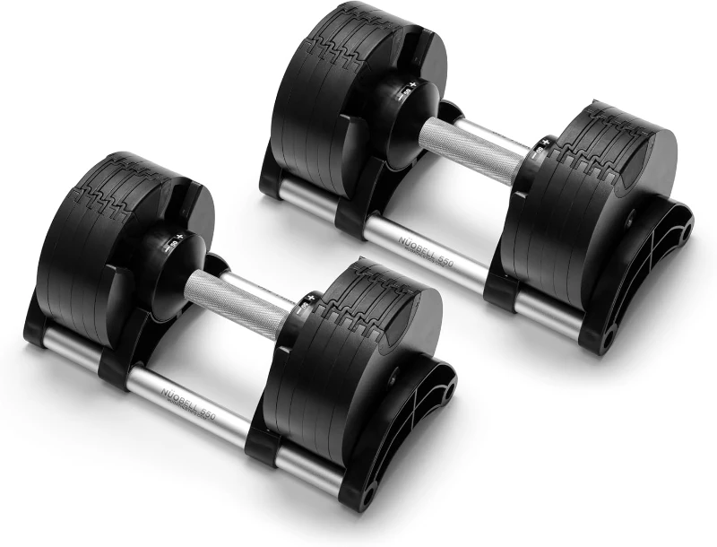 NÜOBELL Easy-Twist Adjustable Dumbbells (Pair) — 5–50 lb or 5–80 lb, 2024–25 Model