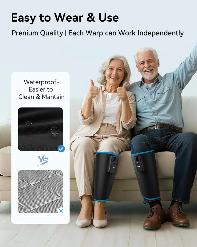 FIT KING Cordless Rechargeable Calf Massager — Portable 360° Leg Compression with 6 Intensities & 3 Modes