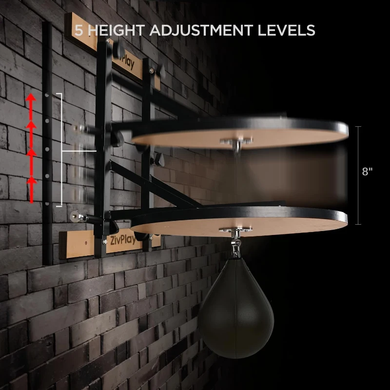 24"" Speed Bag Platform with Height-Adjustable Mount, 360° Swivel, Includes Speedbag and Pump