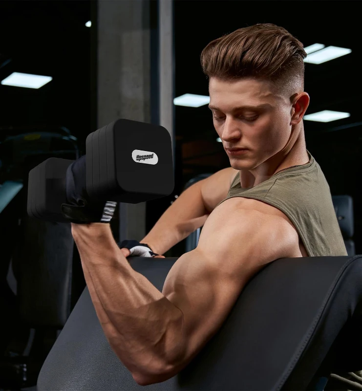 Adjustable Dumbbell Set — Selectable 15/20/40/50 LB Pair, Compact Free Weights for Home Workouts and Strength Training