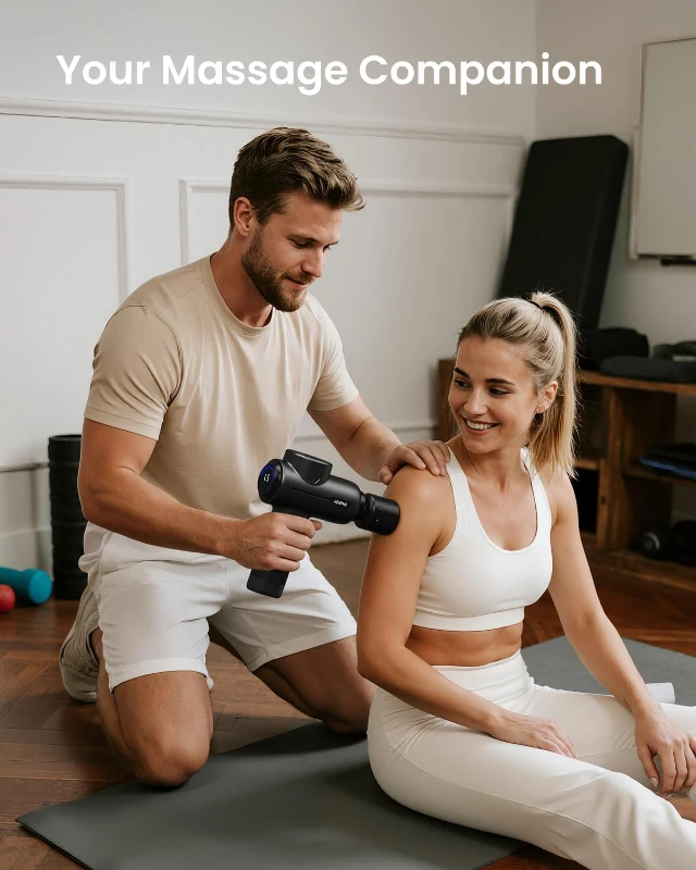 RENPHO Heat & Cold Massage Gun — Portable Percussion Deep Tissue Massager with Carrying Case, Ideal Christmas or Birthday Gift for Men & Women