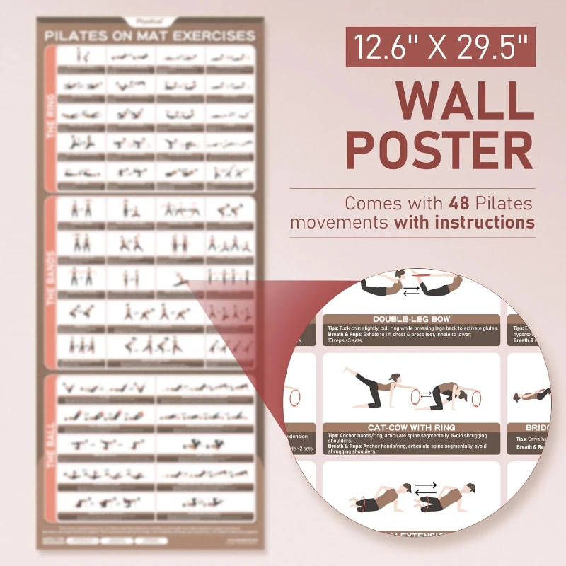 Home Pilates 15"" Ring Kit with Core Ball + 3 Mini Bands & 2 Flex Bands — Pilates Mat Essential by PhysKcal