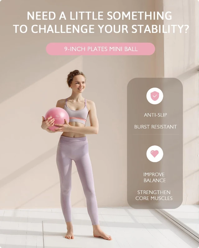 LIONSCOOL 14-inch Pilates Ring Kit – Magic Circle with Padded Handles, Mini Ball, Dual Band Sets, Non-Slip Socks, Guide & Bag