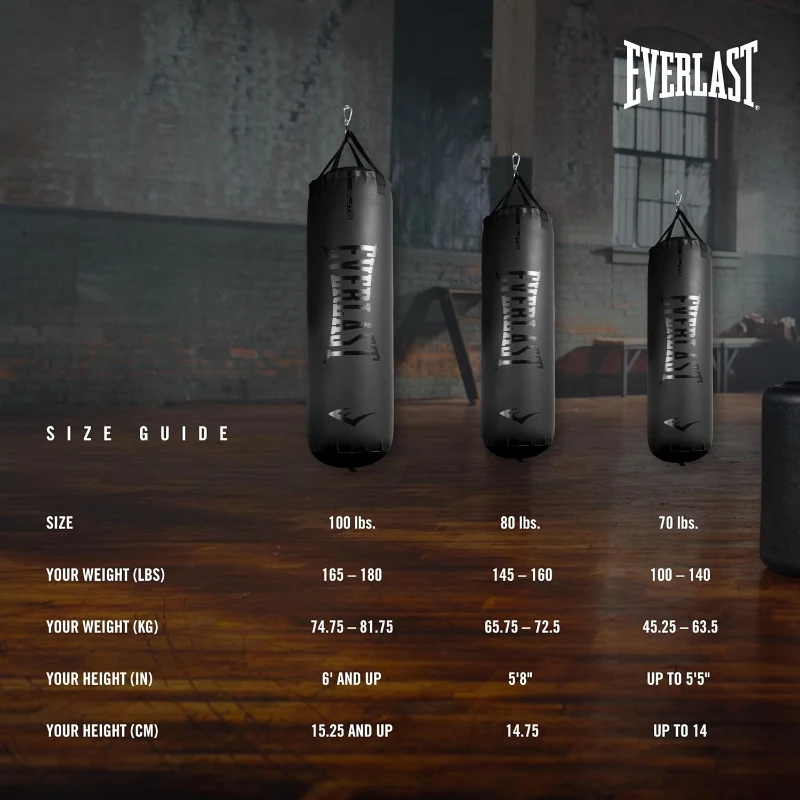 Everlast Elite 2 Heavy Bag with Quiet Strap System — Durable Hanging Boxing Bag