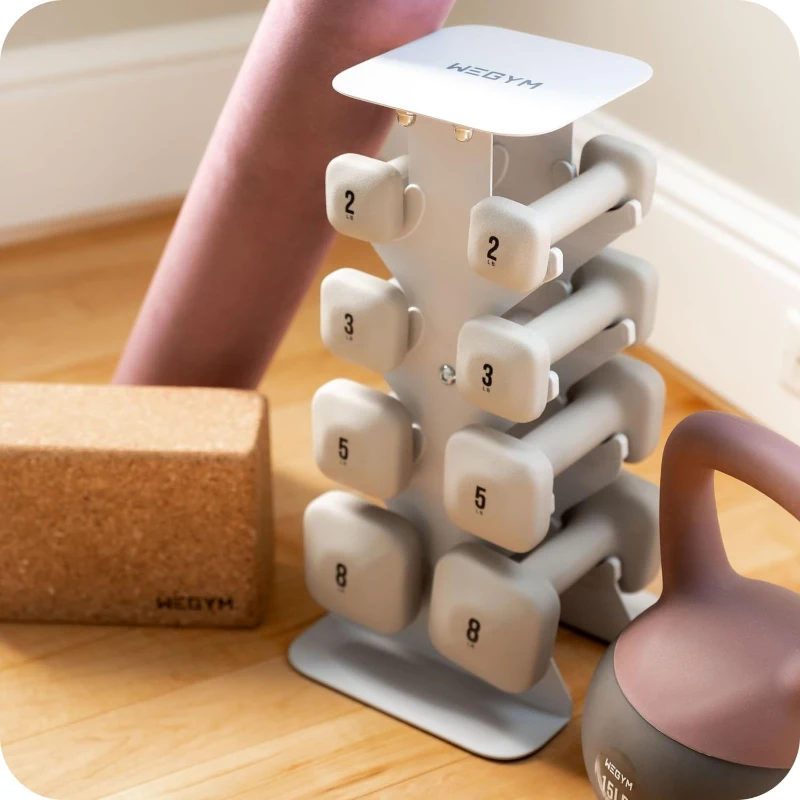 WeGym SafeGrip Square Dumbbells — Thick-Handled, Anti-Slip & Anti-Roll Free Weights for Home Training, Strength Workouts and Personal Trainers