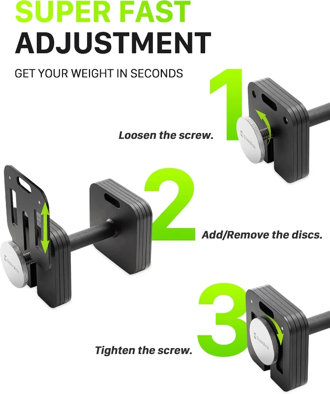 Eisenlink Quick-Lock Adjustable Dumbbell Set — 10–50/80 lb Options, 5 lb Increments, Square Plate Design for Home Gym (50/80 lb × 2)